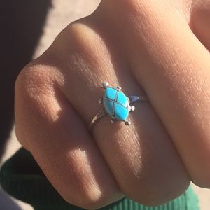 Turquoise sterling silver ring size 8